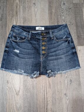 JBD Dark Wash Button-Fly Denim Shorts